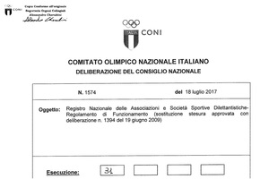 Il nuovo regolamento per l’iscrizione al Registro CONI