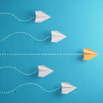 Leadership Concept With Paper Airplanes