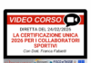 La Certificazione Unica 2026 per collaboratori sportivi